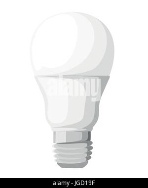 Vector illustration of main electric lighting types: incandescent light bulb, halogen lamp, cfl and led lamp. Flat style. Web site page and mobile app Stock Vector