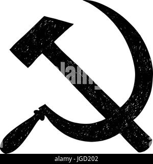 Hammer and sickle - symbol of communism and Soviet Union Stock Vector
