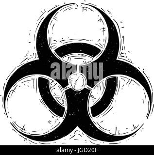 Vector drawing illustration of biohazard symbol Stock Vector