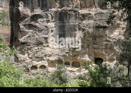 Handmade Caves in Ihlara Valley, Aksaray City, Turkey Stock Photo