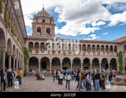 Convent of Santo Domingo Courtyard at Qoricancha Inca Ruins - Cusco, Peru Stock Photo