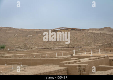 Huaca Pucllana pre-inca ruins in the Miraflores district - Lima, Peru Stock Photo