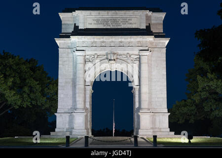 The memorial Arch in Valley Forge National Park erected in 1910. Stock Photo
