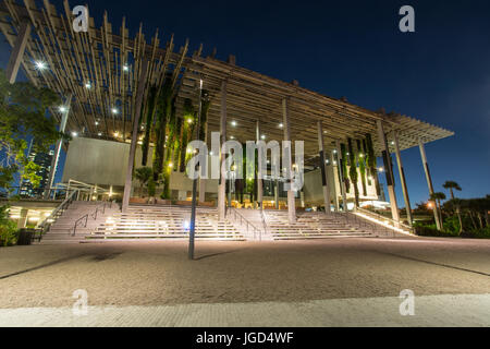 MIAMI, FLORIDA/UNITED STATES - OCTOBER 4, 2015: The Pérez Art Museum Miami (PAMM) is a contemporary art museum designed by Herzog & de Meuron located  Stock Photo