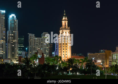 The Freedom Tower was designated a U.S. National Historic Landmark and is currently used as a contemporary art museum. Stock Photo