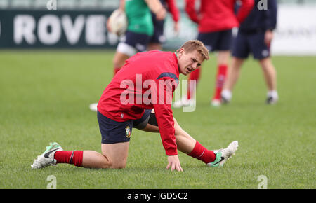 British and Irish Lions Jonathan Davies during the training session at the QBE Stadium, Auckland. Stock Photo