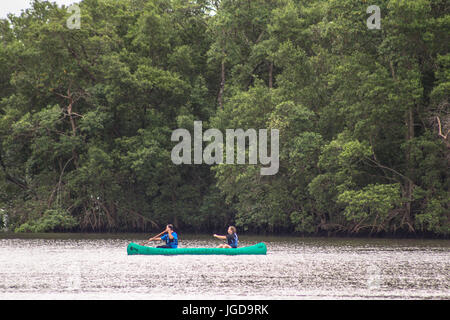 Tourists, ecological canoeing, south coast, 09.03.2015, Praia Grande ...