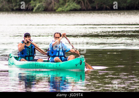 Tourists, ecological canoeing, south coast, 09.03.2015, Praia Grande ...