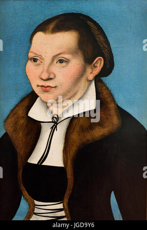 Martin Luther (1483–1546) and his wife Katharina von Bora 1529 Workshop of Lucas Cranach the Elder   - Lucas Cranach der Ältere  1472 –1553 German Renaissance painter Kronach Weimar Germany Stock Photo