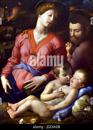 The Panciatichi Holy Family ( Sacra famiglia Panciatichi or Madonna Panciatichi ) 1540 Agnolo Bronzino ( Agnolo di Cosimo or Agnolo Tori, )1503 - 1572 Italy Agnolo di Cosimo, said, il Bronzino, 1503-1752 Stock Photo