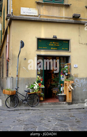 Small neighborhood shop in Florence, Italy Stock Photo