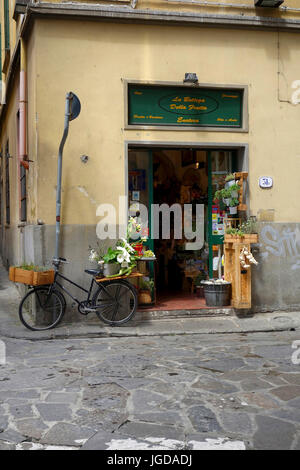 Small neighborhood shop in Florence, Italy Stock Photo