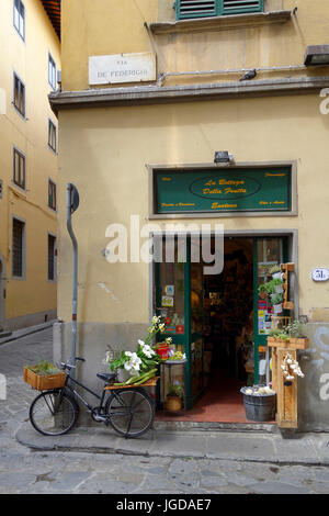 Small neighborhood shop in Florence, Italy Stock Photo