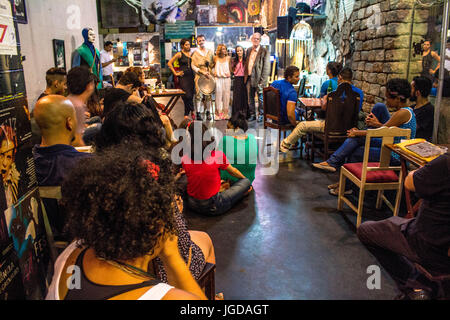 theatrical presentation, bar, Satyrianas Festival 2015 20:11, Capital, Roosevelt Square, Center, São Paulo, Brazil. Stock Photo