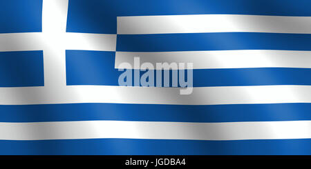 wavy greek flag illustration Stock Photo