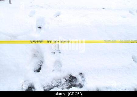 Snow print, Times Square, New York, United States Stock Photo