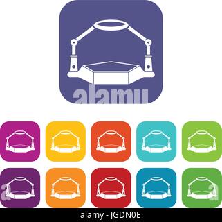 Table magnify icons set flat Stock Vector