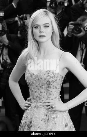 Elle Fanning attends the 70th anniversary event during the 70th annual Cannes Film Festival at Palais des Festivals on May 23, 2017 in Cannes, France. Stock Photo