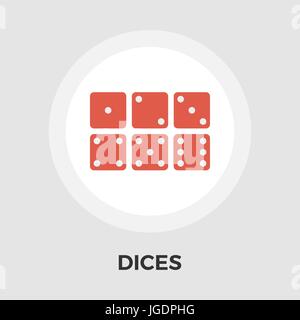 Dices icon vector. Flat icon isolated on the white background. Editable EPS file. Vector illustration. Stock Vector