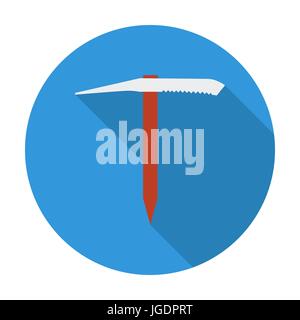 Ice axe. Flat vector icon for mobile and web applications. Vector illustration. Stock Vector
