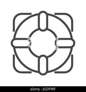 Lifebuoy Thin Line Vector Icon. Flat icon isolated on the white background. Editable EPS file. Vector illustration. Stock Vector