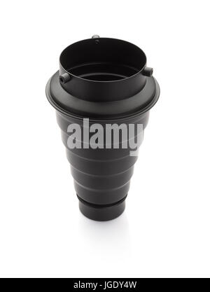 spot conical attachment for studio flash on white background no logo or trademark Stock Photo