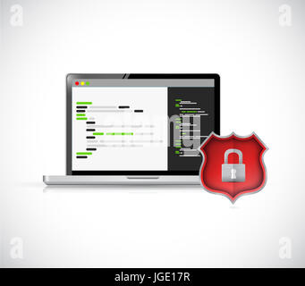 Security coding concept icon illustration design isolated over white Stock Photo