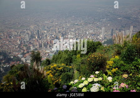 A view over Bogota from Monserrate, Colombia Stock Photo