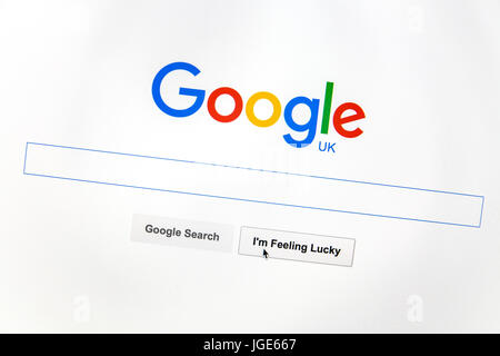 Google Uk Search Engine Homepage Stock Photo Alamy   Google Uk Website On A Computer Screen Google Is The Worlds Most Popular Jge667 