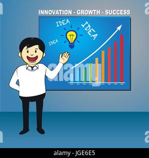Cartoon Character for Business Presentation Stock Vector