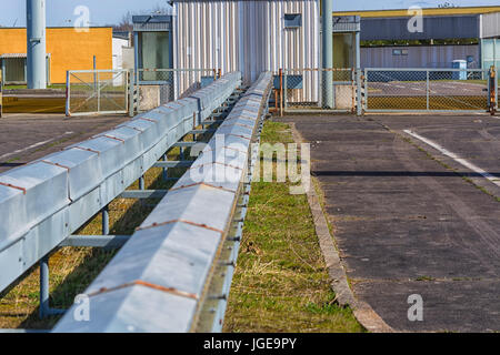 Historic border crossing museum between West and East Germany in Saxony-Anhalt. Stock Photo