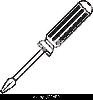 monochrome silhouette of phillips screwdriver Stock Vector