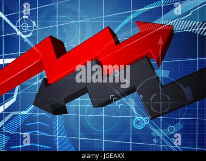 Profit Loss Business Arrow Graph Background Stock Vector