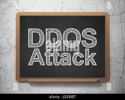 Security concept: DDOS Attack on chalkboard background Stock Photo