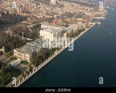 Ciragan palace from air , istanbul  TURKEY Stock Photo