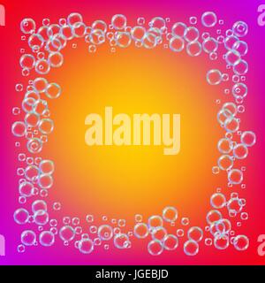 Shampoo foam with colorful realistic bubbles Stock Vector