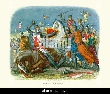 Death of Simon De Montfort 6th Earl of Leicester.  He led the barons' rebellion against King Henry III of England during the Second Barons' War of 126 Stock Photo