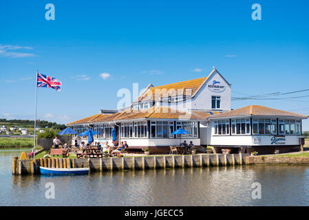 Riverside restaurant at West Bay, Dorset, UK. Stock Photo