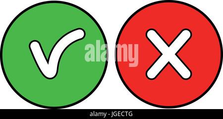 Icons for OK and REJECT Stock Vector