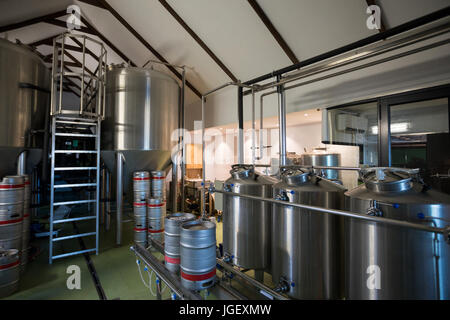 Interior of breweary factory Stock Photo