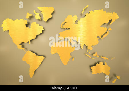 Asia 3d golden map Stock Photo - Alamy