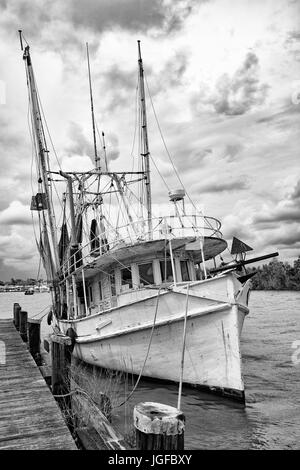 Old wooden commercial fishing boat in Crescent Harbor, Sitka, Alaska ...