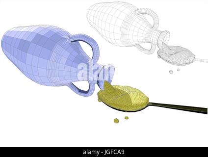 Olive oil abstract illustration on white background Stock Vector