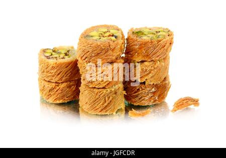 Arabic sweets on white Stock Photo