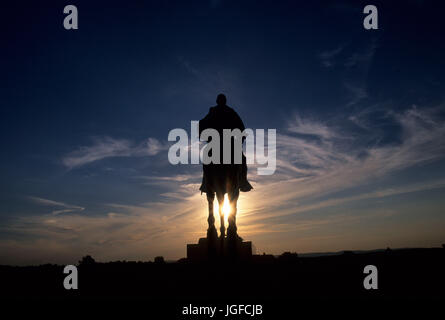 Stonewall Jackson statue sunset, Manassas National Battlefield Park, Virginia Stock Photo