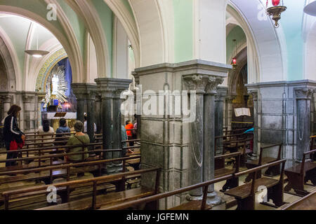 The Sanctuary of Our Lady of Lourdes, a destination for pilgrimage in France famous for the reputed healing power of its water. Stock Photo