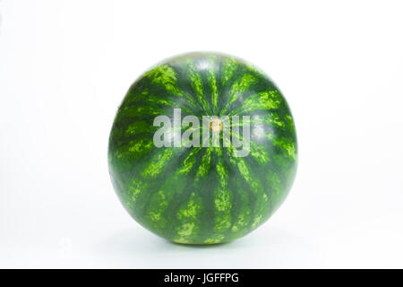 Tiny watermelon isolated on white background Stock Photo