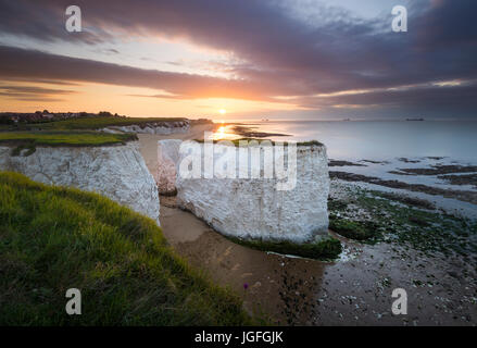 Sunset on the Kent coast at Botany Bay near Broadstairs Stock Photo