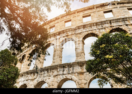 roman amphitheatre arena in pula croatia Stock Photo