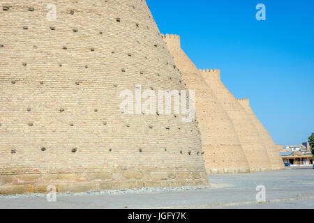 Walls of Ark Fortress of Bukhara, Uzbekistan Stock Photo